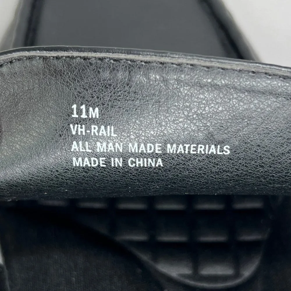 Van Heusen‎ Rail Driving Loafers Men's Size 11 Black Leather Slip On Dress Shoes